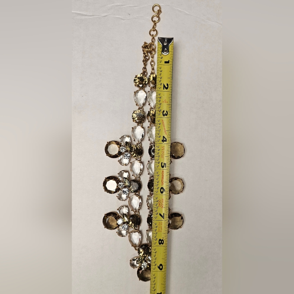 [J. Crew] Smokey Crystal Drop Bib Bumble Bee Statement Necklace - Picture 15 of 16